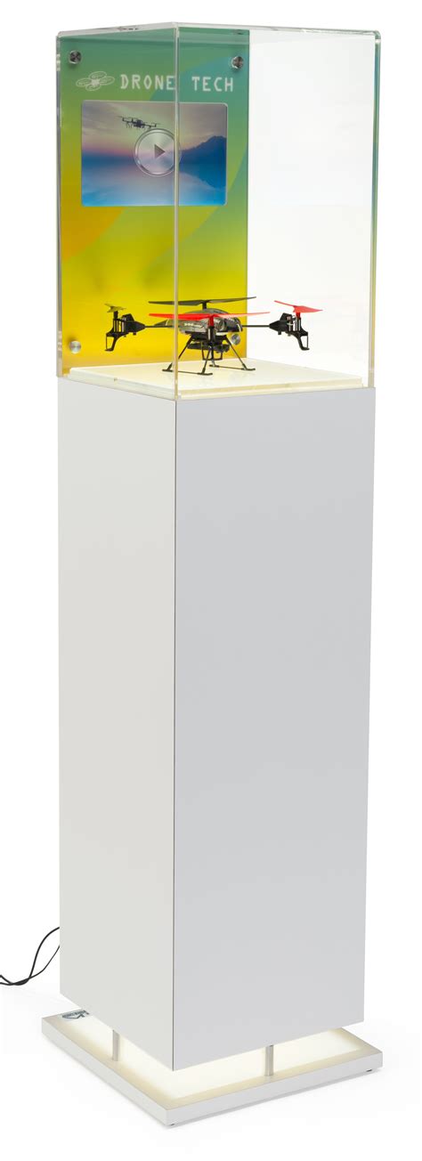 Pedestal Digital Multimedia Retail Fixtures Display Case Filing Cabinet Signage Lcd