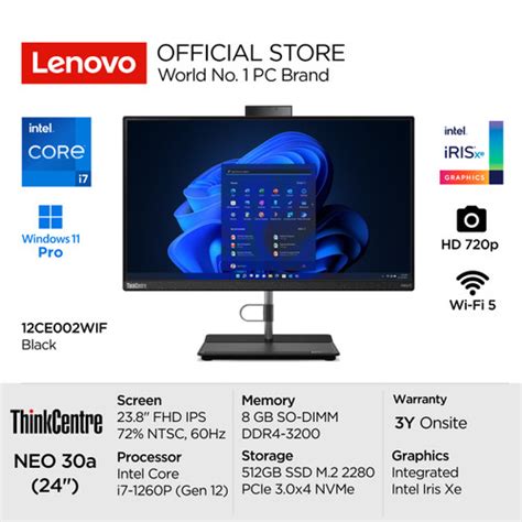 Jual Lenovo Pc Aio Thinkcentre Neo 30a Intel I7 1260p 8gb 512gb Win11 Pro Jakarta Pusat