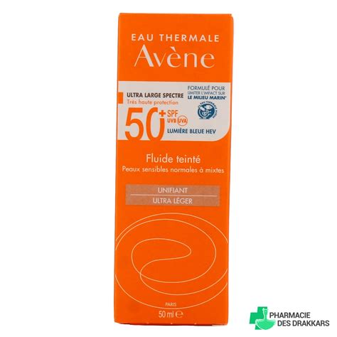 Fluide solaire teinté SPF50 Avène Peau normale à mixte