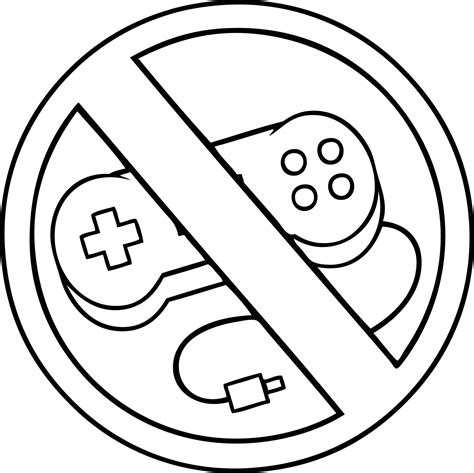 Line Drawing Cartoon No Gaming Allowed Sign 11750473 Vector Art At Vecteezy