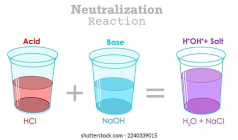 Neutralization Reaction Acid Base Alkali Salt Stock Vector Royalty