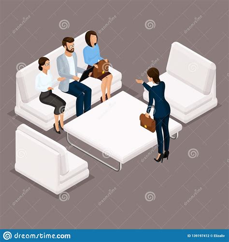 Isometric 3d Business Conception Stock Vector Illustration Of Modern