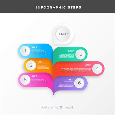 Free Vector Colorful Infographic Steps Concept In Flat Style