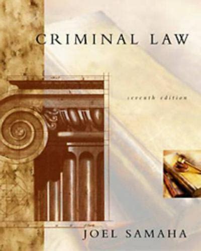 Criminal Law By Joel Samaha Hardcover For Sale Online Ebay