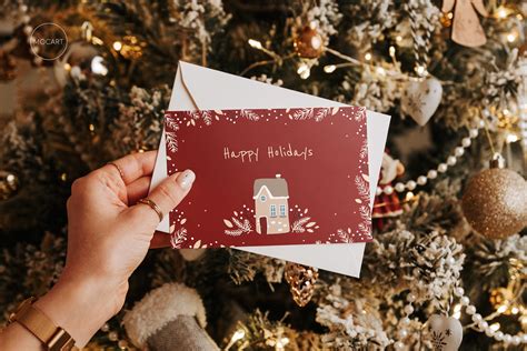 Christmas Postcard Mockup Set 1 V1 Print Templates Creative Market