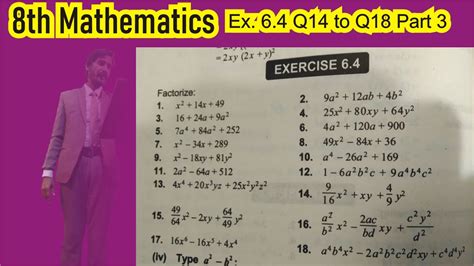 Class 8th Ex 64 Factorization Class 8 Factorization Simultaneous