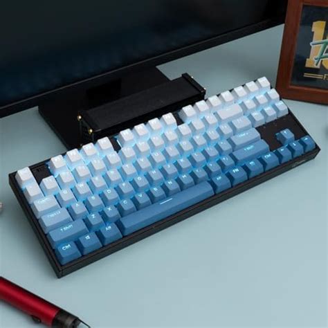 mintcaps PBT Teclas dobles con retroiluminación en color azul