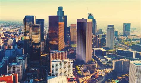 Aerial View Of Downtown Los Angeles Stock Photo Melpomene