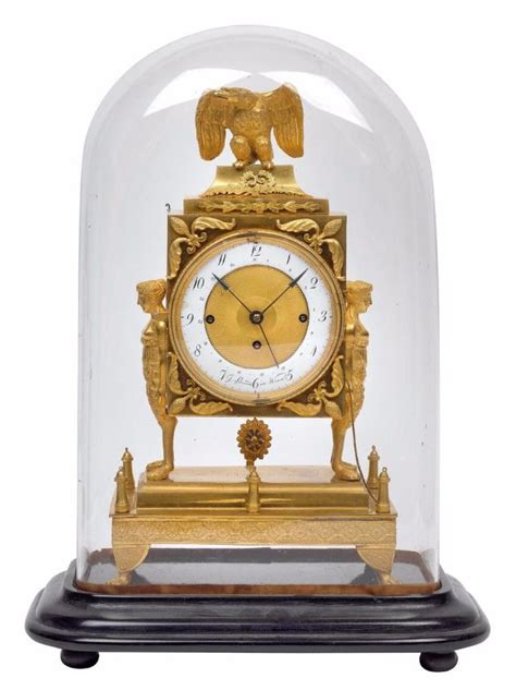 Empire Bronze Mantelpiece Clock J Straub In Wien Round Movement