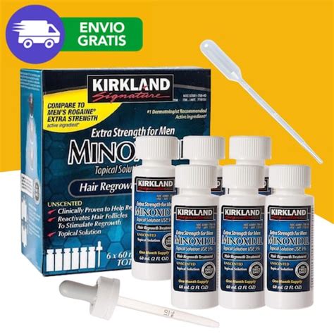 Minoxidil Kirkland 5 6 Frascos Para Crecimiento Capilar Barba Y Bigote