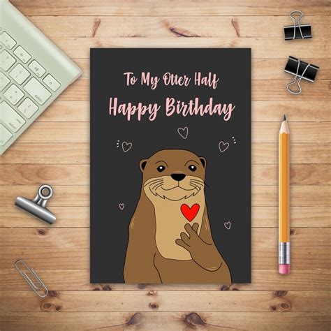 To My Otter Half Happy Birthday Otter Birthday Notebook Etsy Otter