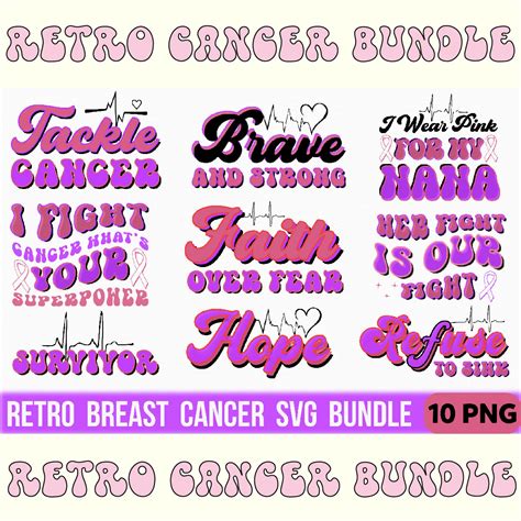 Retro Breast Cancer Svg Bundle Masterbundles