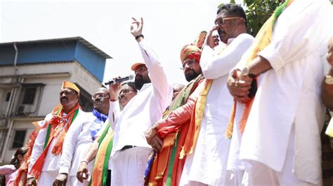 In Photos Shiv Sena Candidate Naresh Mhaske Files Nomination From