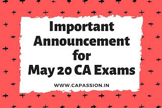 Important Announcement For May Ca Exams Icai Gave Exemption To