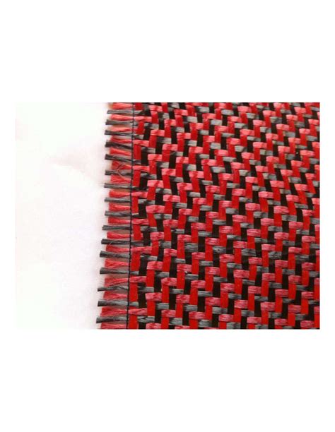 Kevlar Carbon Fiber Fabric Red 2x2 Twill 3k Weight 200gr M2 Width