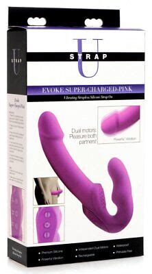 Evoke Rechargeable Silicone Dildo Strapless Strap On Pink U Pegging