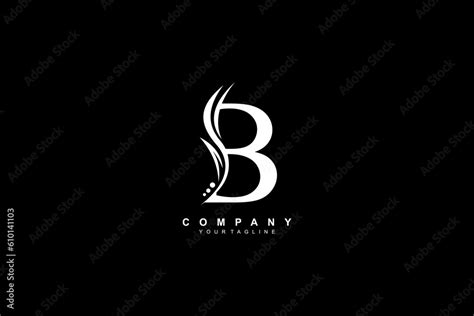 Luxury white B logo design with feather. premium B letter monogram logo ...