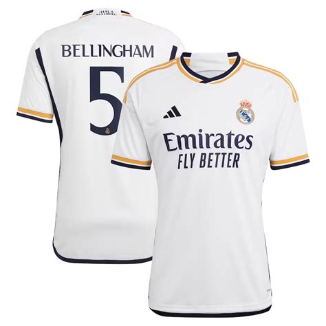 Camisa Real Madrid Home Bellingham Torcedor Masculino Branco