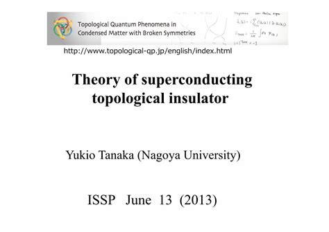 Pdf Theory Of Superconducting Topological Insulator Contents Of Our