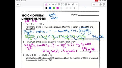 Limiting Reagent Worksheet Worksheet Worksheets Library