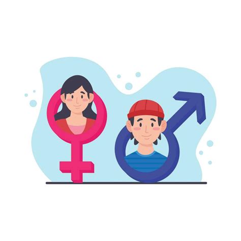 Gender Equality Concept Vector Illustration In Flat Cartoon Style Man And Woman Characters