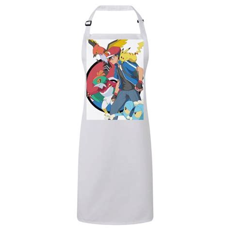 Fabulous Tablier Cuisine Premium Blanc Pokemon Pikachu Sacha Dresseur