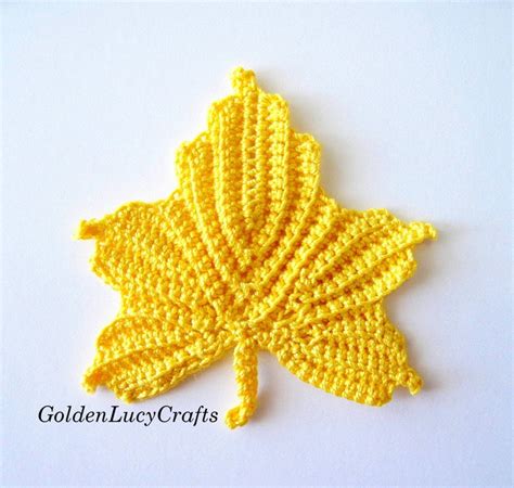 CROCHET PATTERN Maple Leaf Applique Motif Embellishment Fall - Etsy