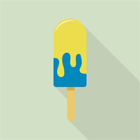 Yellow blue popsicle icon, flat style 15661580 Vector Art at Vecteezy