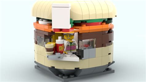 Lego Moc Burger Stand By Pendra37 Rebrickable Build With Lego