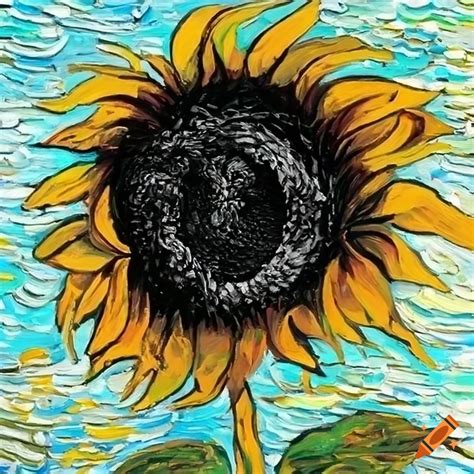 sunflower   style   oil painting  van gogh  craiyon