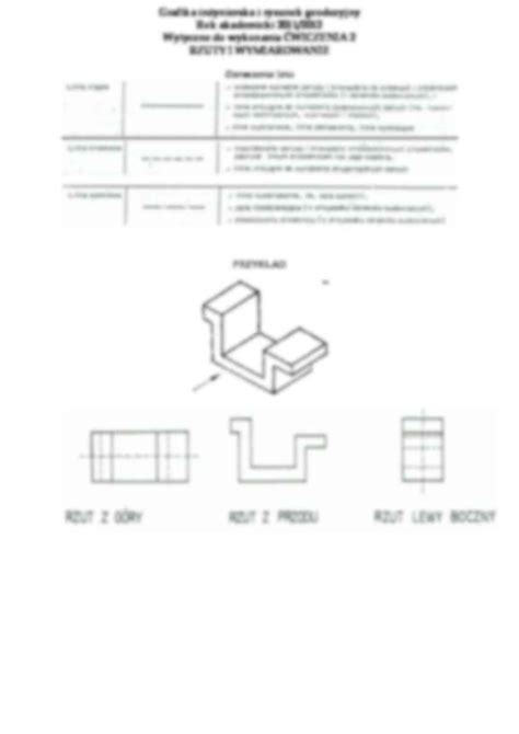 Rysunek Obraz Rysunek Techniczny Cwiczenia Z Wymiarowania