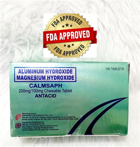 Antacid Aluminum Hydroxide Magnesium Hydroxide Chewable 100 Tablet