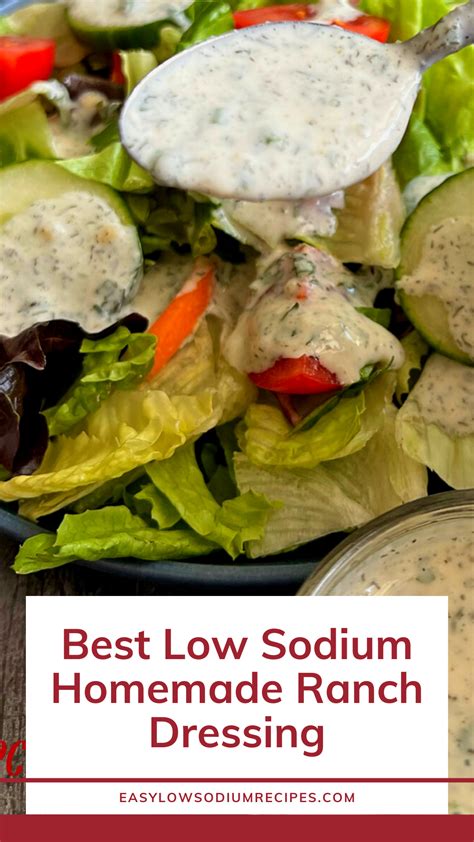 Low Sodium Salad Dressing Recipe Low Sodium Ranch Dressing Creamy