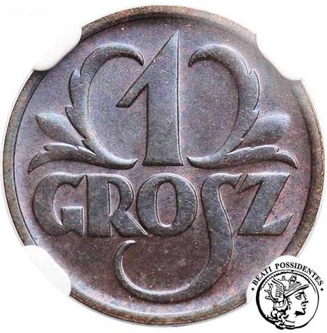 II RP 1 Grosz 1935 NGC MS65 BN Archiwum Niemczyk Pl