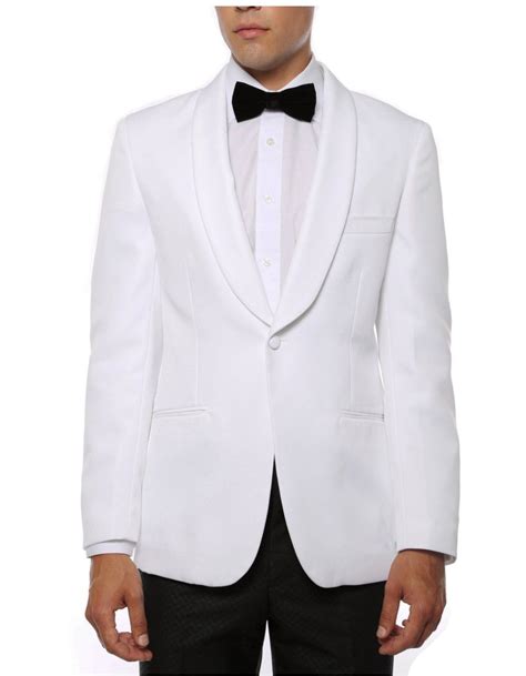 Mens One Button Shawl Collar Dinner Jacket White In 2021 Mens Dinner