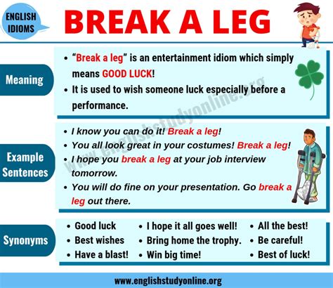 Break A Leg What Does Break A Leg Mean Useful Example Sentences