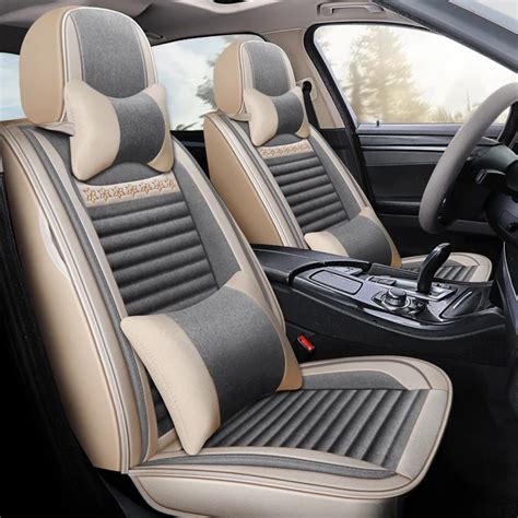 Full Coverage Flax Fiber Car Seat Cover Auto Seats Covers For Hyundai Genesis Equus Creta Ix25