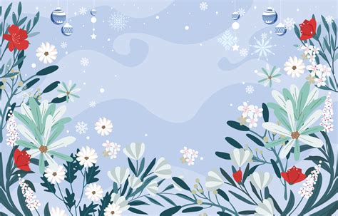 Beautiful Winter Flowers Background 3524441 Vector Art at Vecteezy