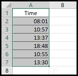 cómo aplicar el formato de hora mediante el acceso directo de excel