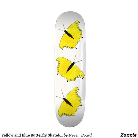 Yellow and Blue Butterfly Skateboard | Zazzle | Blue butterfly, Butterfly, Skateboard