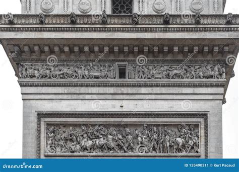 Architecture Details of Arc De Triomphe Paris Editorial Photo - Image ...