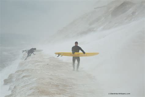 Winter Surfing on Lake Michigan – Glen Arbor Sun