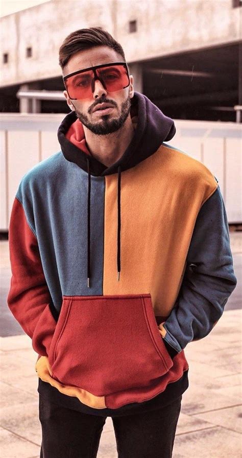 Colorblock Hoodie Outfit Street Style Fashion Hoodie Outfit Street