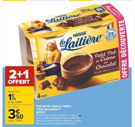 Offre Petit Pot De Crème La Laitière offre Découverte Nestlé chez