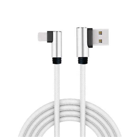 NÖrdic Vinklad Apple Lightning Non Mfi Till Vinklad Usb A Kabel För Synkning Och Laddning Vit