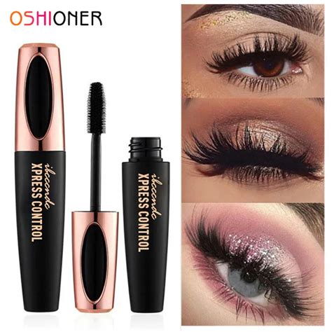 OSHIONER 4D Silk Fiber Eyelash Mascara Waterproof Long Lasting Lash Black 3D Mascara Long ...