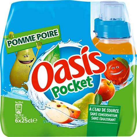 Oasis Pocket Pomme Poire 25cl Pack De 6