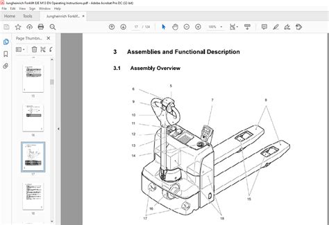 Jungheinrich Forklift EJE M13 EJE M15 EJE BA120 Operating Instructions