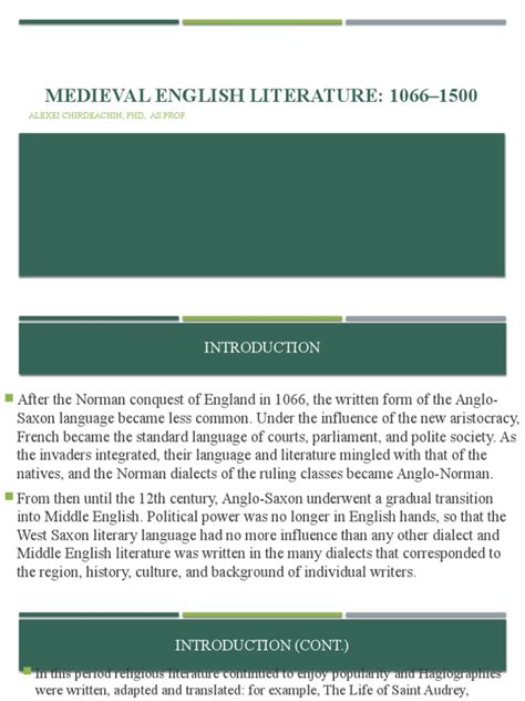 Medieval English Literature | PDF | Geoffrey Chaucer | Middle English ...