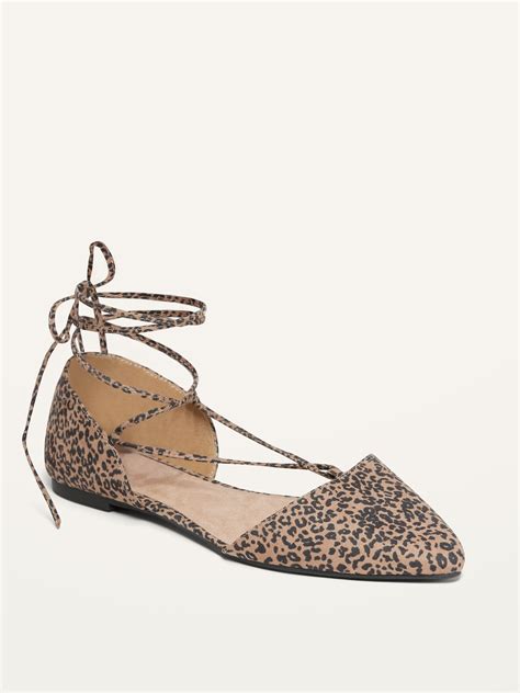 Faux Suede Lace Up D Orsay Flats For Women Old Navy